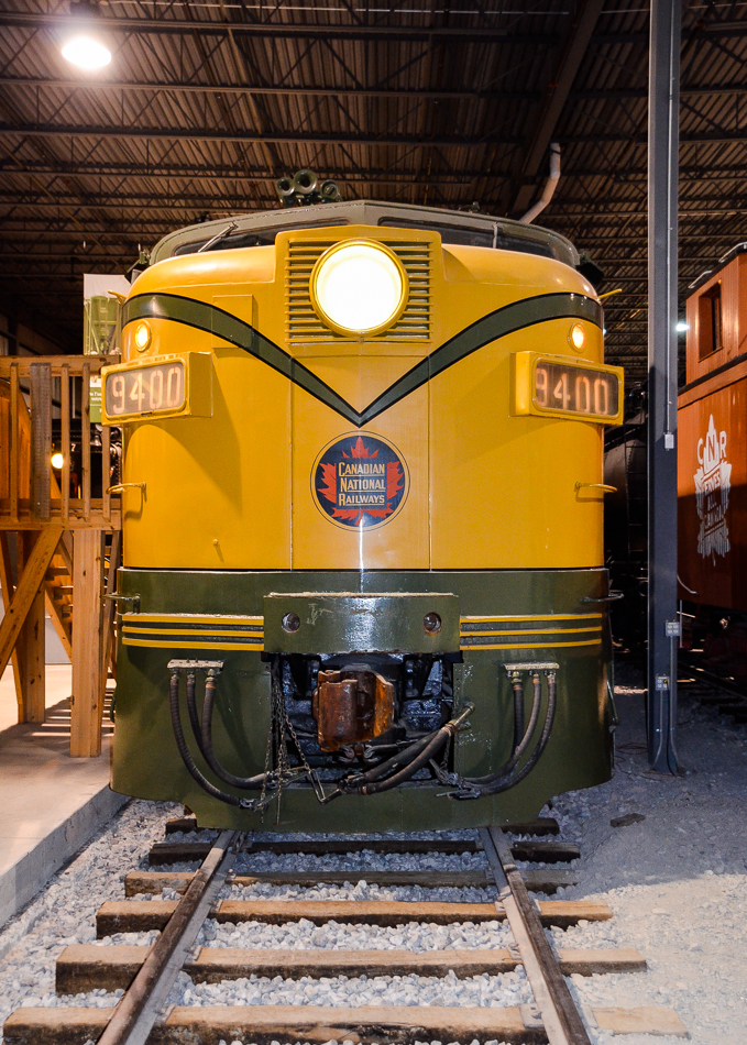 Canada's first streamlined diesel. CN 9400 was MLW's first FA-1 and was the first cab unit built in Canada. It is now preserved at Exporail. For more train photos, click here.