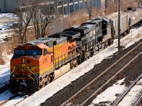 BNSF4794 and NS8091 head west bound for the St. Clair river tunnel to Port Huron, Michigan.