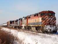 BC4611, CN5503, CN2463 and CN2503 head east bound at Blackwell siding.