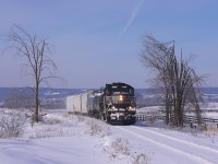 The biweekly OBRY train passes through Caledon on its way to interchange with CP in Mississauga.  