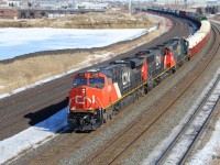 CN westbound at Oshawa with a CSX !