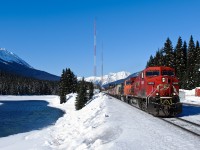 CP AC4400CW 9519 and CN SD75I 5689 speed through Redpass at 45mph with 49 grain empties for Grande Prairie, AB and 111 coal empties for the Powder River Basin in Wyoming.