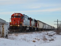 GTW 4927 & CN 4700 lead a very slow train down the old C&O Canadian Division. You can see an old signal Box left abandon along the line near the Windsor Airport & City of Windsor Fire Station #8. 