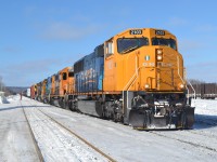Its a sunny cold day in Englehart as the Southbound 214 has hooked to it's tonnage. The crew is getting ready to depart and travel the 137 mile to North Bay.