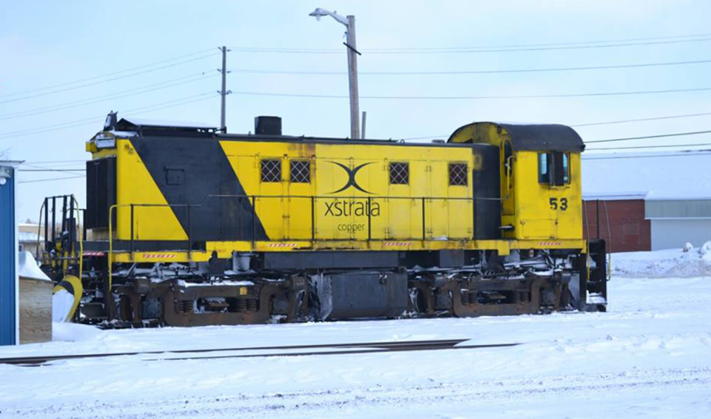 Another great job by the ONR shops!. Here we see RS-23 owned by Xstrata Copper sitting in the Englehart yard shops awaiting a trip back home after some servicing in North Bay.
