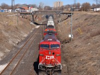 CP 242 charges out of the Detroit-Windsor tunnel on it's way into Windsor led by CP 8561