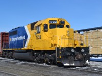 The morning yard job comes to a end as SD40-2 #1733 is put into a siding after a long morning of work. It will lead 211 later in the day.