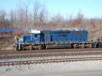 A new addition, and no doubt pride of the fleet, leads this daily transfer from the NS in Buffalo to the CN in Fort Erie.  I can't believe that of all the class 1's, NS would allow hand spray-painted cab numbers!  The trailing SD40-2 is also ex-HLCX, but has been repainted.