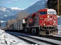 CP nos.8788 & 9728 are hauling a load of potash westwards through Malakwa.