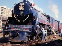 CP "Royal Hudson" 2860 is seen in Edmonton Strathcona on a promotion trip for BC tourism.