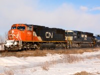 CN5633 with NS2643 west bound at Waterworks Road east of Sarnia.