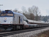 Amtrak F40PH pulling the  Mt. Adams Talgo set and the P42DC in behind.