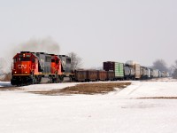 CN5432 and CN5411 heading for Sarnia west bound at Camlachie Road.