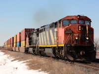 CN2425 with CN2154 head east bound at Waterworks Road.