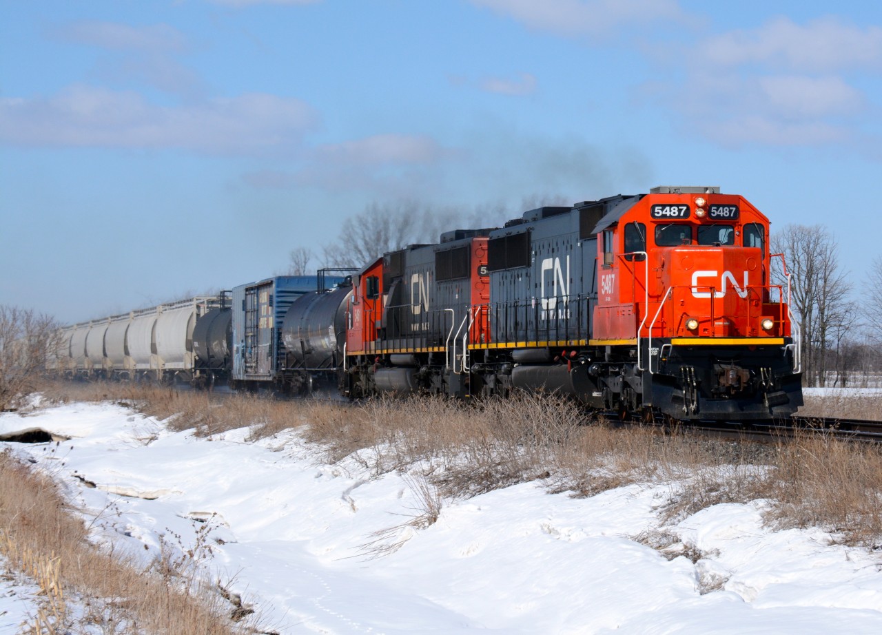 CN5487 with CN5461 east bound at Waterworks Road.