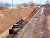 NS2737 with CN5416 heading west for Port Huron from the Vidal Street overpass.