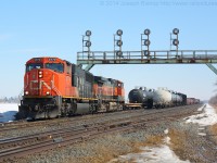 CN 331 with CN 5779 and BNSF 1029 pull out of the North Service Track at Paris with their lift.  After 331 passed us at Paris Junction Dad, John and I went over to Paris West for another shot.