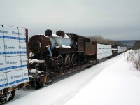 Temiskiming and Northern Ontario (ONR's Old Name) Steamer 219 rolls into North Bay on freight 214 for the very last time. This locomotive was purchased by the Northern Ontario Railroad Museum and is on it's way to it's new home in Capreol, Ontario where it will be restored for Display.
The Locomotive itself Is a 4-6-0 and was built in 1907 as T&NO 119 And was renumbered 219 and then sold to Normetal and served as a Normetal switcher until ONR purchased it back.