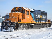 Fresh of the wye 1730 goes past a view switches to be paired with 1734 so they can head to Rouyn.