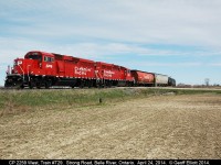CP 'local' T-29 bounces over Strong Road crossing just east of Belle River while making it's way back to Windsor after a day of switching in and around Chatham.