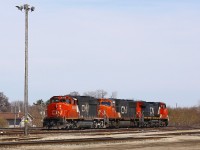 434's power sits at the west end of Racecourse with 5383, 5731, and IC 2722. Not the foreign stuff that everybody else has been catching but I'll easily take an SD 40-2w. 