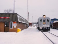 36 years after Arnold Mooney's <a href="http://www.railpictures.ca/?attachment_id=14626">photo</a> I found myself on my way back from White River. While the station, poles and antenna are in the same places, and we were riding on similar equipment, it seems only the train number, the Monk Street bridge and the station's roof have remained identical.