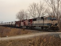 CP 608 heads eastbound thru Jeannette led by BNSF 9749 in the executive paint scheme. This one caught me completely offguard and luckily was able to chase and get ahead of it for a shot.