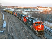 CN 401 had a nice lashup this evening: CN 8878, CN 5472, IC 1032, CN 9450 & CN 8849. For more train photos, click <a href=http://www.flickr.com/photos/mtlwestrailfan/>here.</a>
