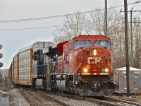 CP 422 had a very nice surprise on the point - CP 9108, one of four reactivated CP SD9043MAC's. Trailing was NS 8091, also rare, NS power usually does not come to Montreal on CP's Vaudreuil Sub. For more train photos, click <a href=http://www.flickr.com/photos/mtlwestrailfan/>here.</a>