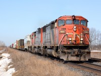 CN5561 with CN5520 and ex SOO locomotive CEPX6008 east bound at Waterworks Road.