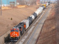 CN2809 heads west bound with CN5793 for Port Huron, Michigan from the Vidal Street overpass.