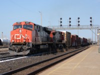 CN2265 with CN2614 arriving in Sarnia after passing through the St. Clair River tunnel.