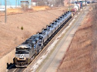 NS2711 with CN8100 head west bound through the St. Clair River to Port Huron, Michigan.