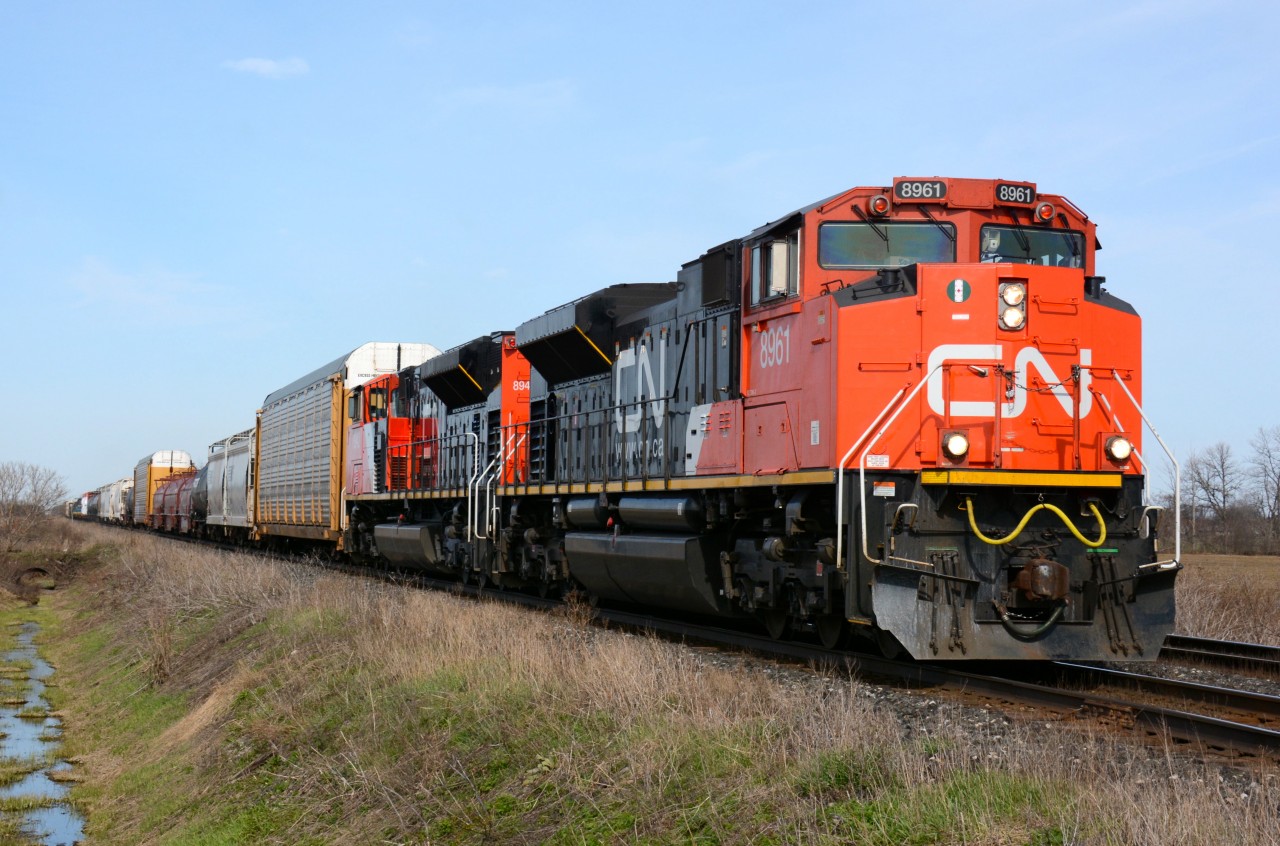 CN8961 with CN8942 east bound at Waterworks Road.