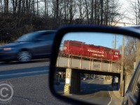 I'd be remiss not to say that looking through a rear mirror that I would love to be seeing a TH&B engine on the bridge, but this is wishful thinking. There are only one or two left of the ex TH&B GP9's now.. if that.