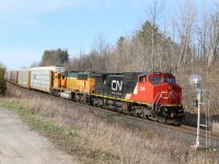 A former BNSF Dash8 is seen leading a BNSF SD60I past mile 30 just north of Milton on train 399.
Foreign power seems to be more the rule then the exception these days. A nice change from recent years.
