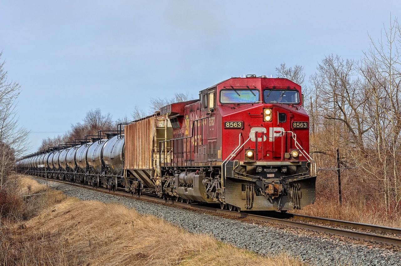 CP 8563 east approaches Lakeshore Road east of Lovekin.