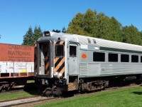 The YDHR cab control car #101 gets ready to depart the Uxbridge station during the 2013 Railfan Day. This train built up of three of the Railway's Boise Budd coaches (Ex Guelph Junction Express, Nee Virgina Railway Express) will meet the YDHR's orginal green consist made up of ex CN/VIA coaches in Goodwood where it will take on passengers for dining car service.