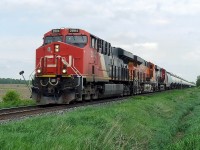 CN 711 with 2804 8005 and 2826 leads a very long string of oil tanks.