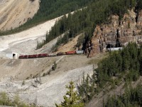 3 AC's drag grain empties up the west slope of Kicking Horse Pass