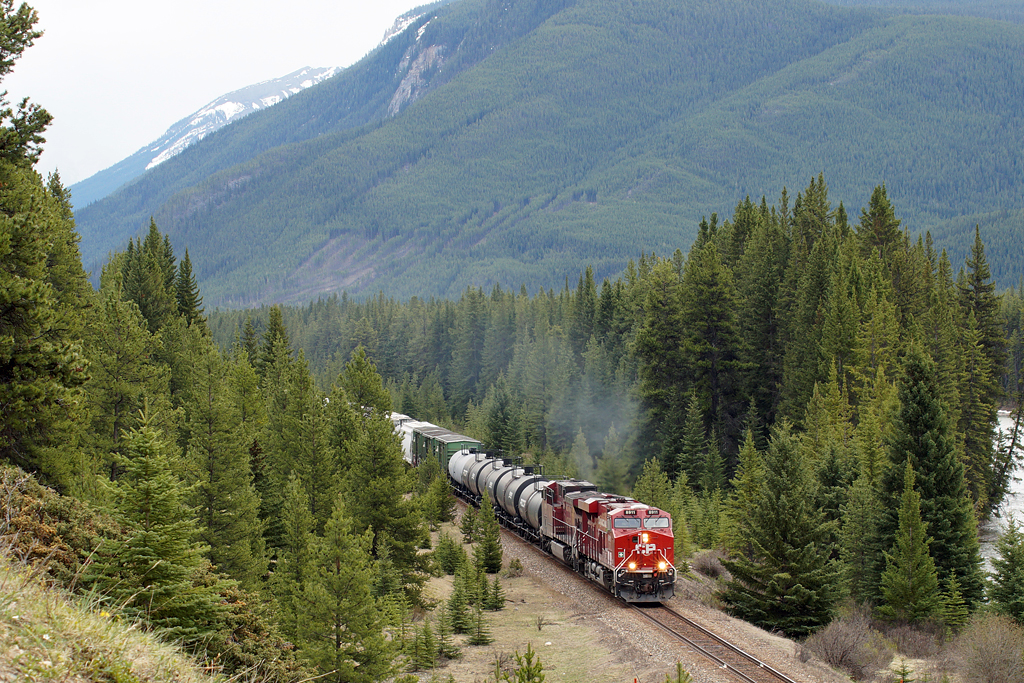 Westbound near Castle Mountain.