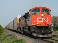 CN8886 with CN5748 head east at Waterworks Road.