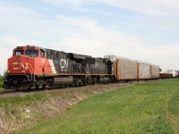 CN train 301 holds at Camlachie Side Road due to congestion in the yard at Sarnia.