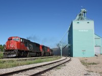 Hearing about the removal of the CN Drumheller Sub, I decided to go back through my collection and take a look. When we heard this line was in trouble we made it a priority to document operations. Here we have a train passing the elevator at Rosebud Alberta enroute to Calgary. Sad to hear it is being ripped up. 