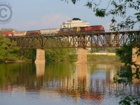 At Galt, CP 241 crosses the Grand River with CSXT 7613 in tow.