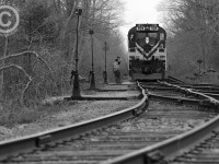 Hand signals are alive and well on the time-forgotten Ontario Southland Railway, Guelph Junction Division.