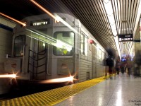 <i><b>Back to the Future (H)6.</b></i>
<br><br>
In life, if you're too slow you'll miss your train. The doors are shut, and a 6-pack of Kennedy-bound TTC H6's leave Yonge Subway Station in a flash.