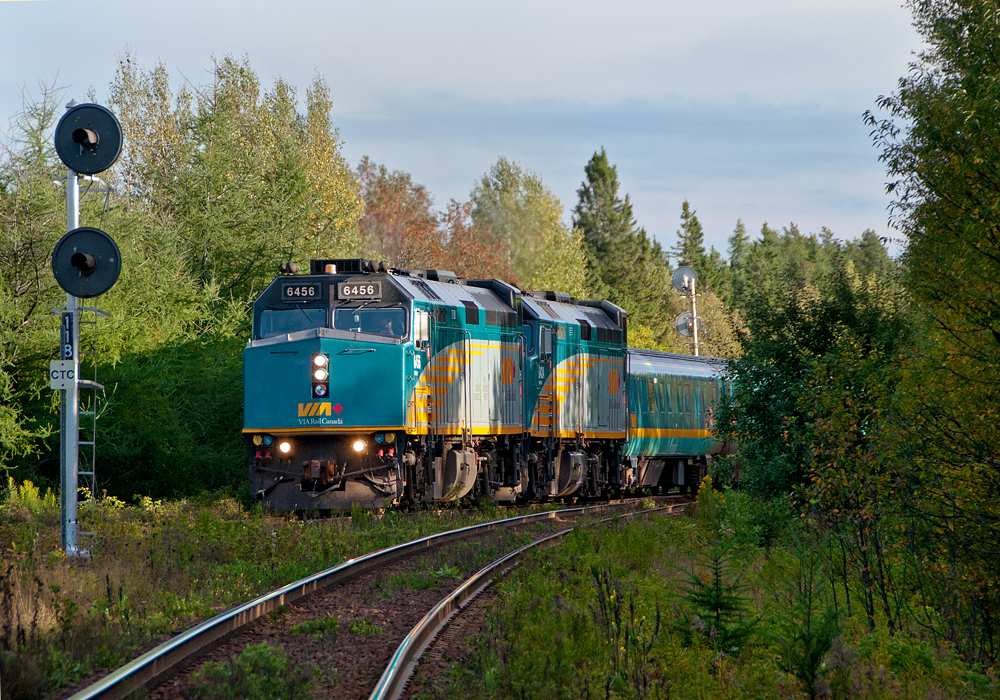 The Ocean enters the Newcastle Sub at Pacific Junction on the CN. The Newcastle Sub, like the rest of the former Intercolonial route to Riviere-du-Loup, was sold to shortlines, but recently repurchased by CN. However the south end of the Newcastle Sub is now up for abandonment, and if that happens the Ocean will have to be rerouted on the current through freight route via Edmundston,  The future of the Ocean seems to be very much in doubt.