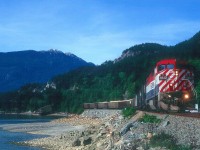 New GE's have invaded the BCR. In this May 1992 photo at Britannia Beach, only one of the new units has a hold of #12.