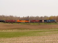 With CP 9709 and BNSF SD70MAC 255 leading oil east. Nice spring colours.